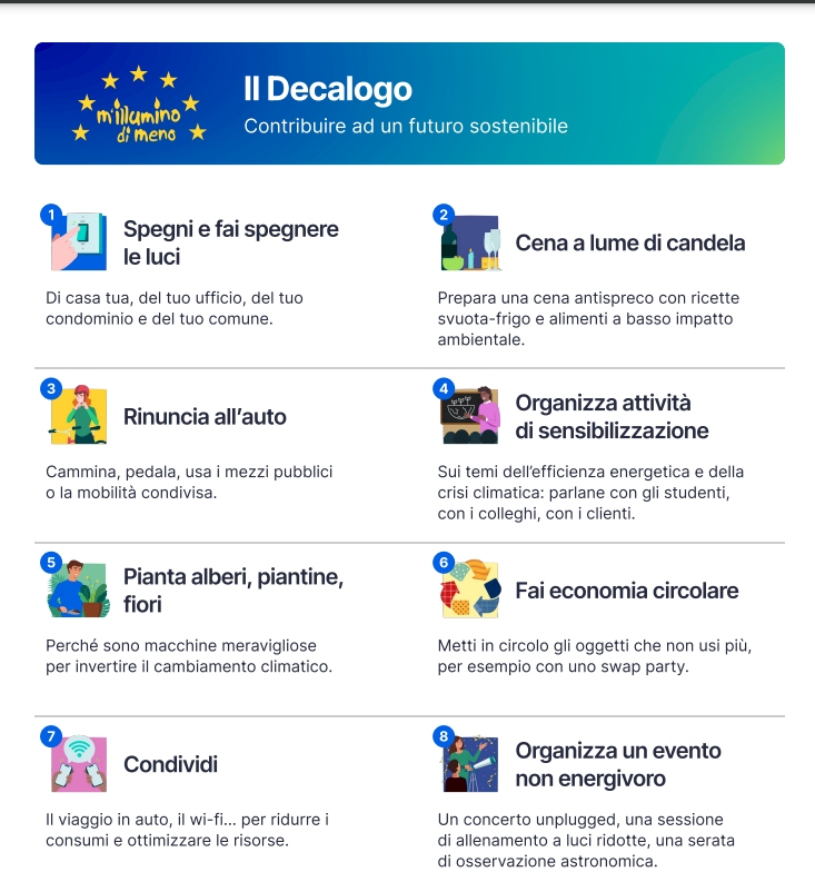 Decalogo m'illumino di meno